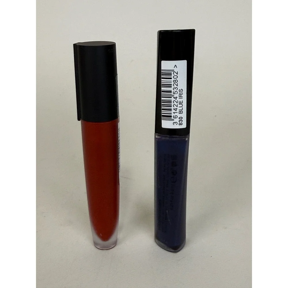 L'Oreal Rimmel Liquid Lipstick Bundle 2pc Matte Red Blue Long Wear New